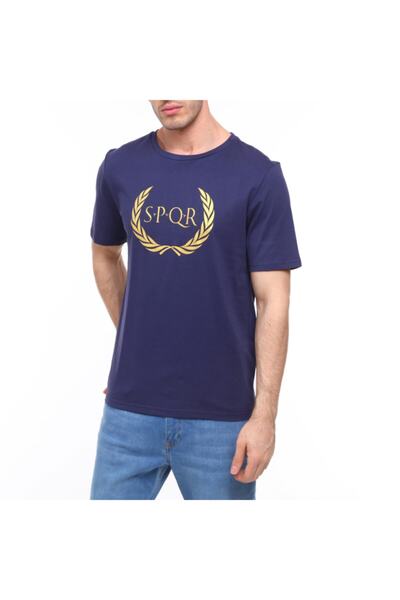 s.p.q.r Ares Navy Blue Men's T-shirt - 100% Cotton
