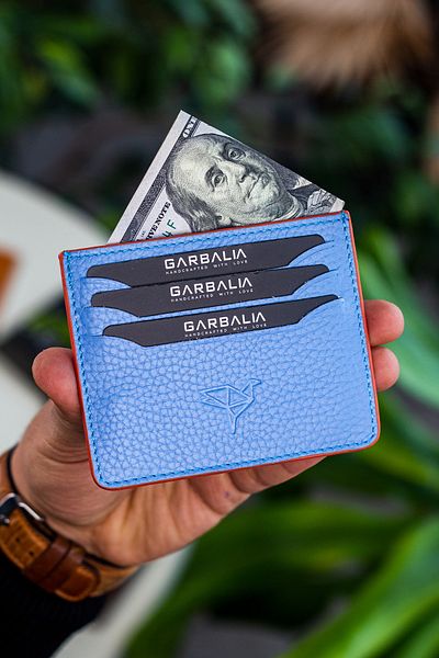 Garbalia Genuine Leather Turquoise Unisex Card Holder WLT101