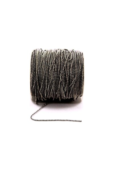 yfhobi 1 Metre - 1.2 Mm Traşlı Top Zincir, Kolye Zinciri, Takı Zinciri, Siyah...