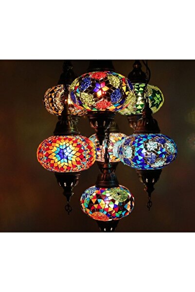 DezHome 7'li Mozaik Sarkıt Avize Otantik Bohem