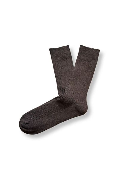 Endemique Studio Men's Socks - the Wool Plain Brown