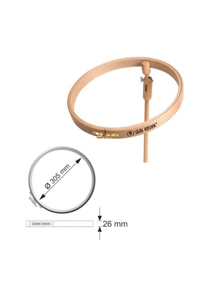 Şirin Kasnak Kavelalı Ahşap Nakış Kasnakları - Çap 30,5 Cm - Kalınlık 26 Mm -...