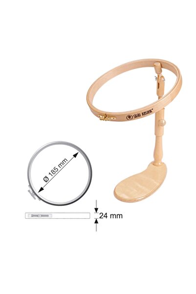 Şirin Kasnak Практични кръгли дървени пръстени за бродерия със седалка - диам...