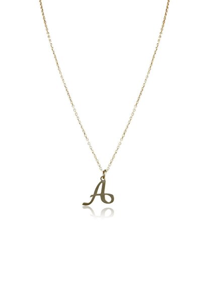 Redstone Store A Harfli 14k Sarı Altın Kaplama Gümüş Kolye