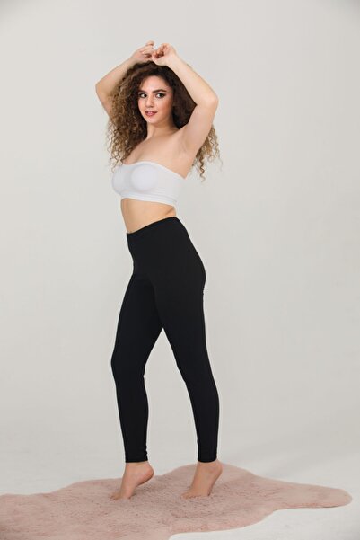 MyBen Kadın Siyah Yüksek Bel Örme Tayt Irf49