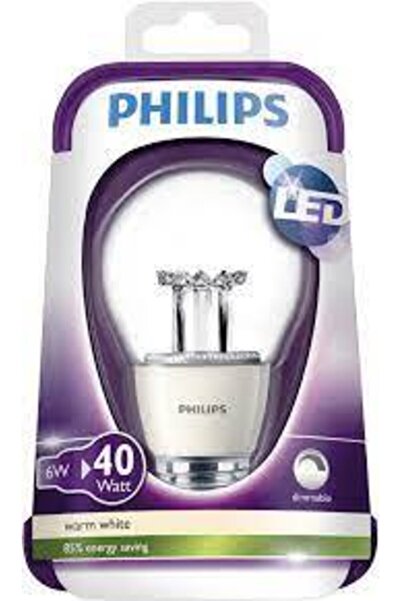 Philips 6w=40w Şeffaf Stil Classıc Led Ampul/dim Edilebilir/berrak Parlak /sarı Işık-2700k/e27 Duy/470 Lumen