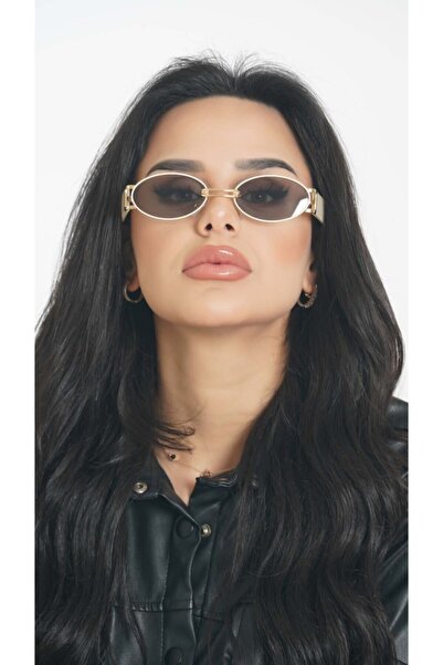 Angel Eyes Kadın Güneş Gözlüğü Oval Krem Çerçeve Siyah Cam