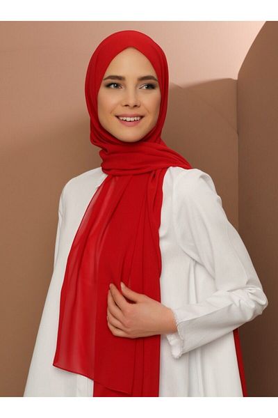Tuva Şal شال نسائي شيفون أحمر - موديل633420