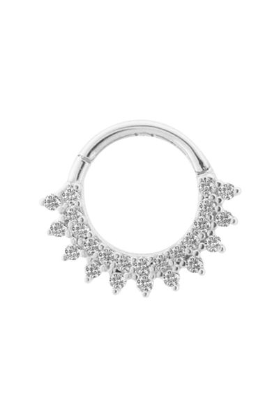 Dianora Piercing 14K White Gold Jewelled Minimal Ring Piercing
