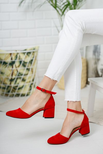 Tolgado Women's Red Suede Heels New Classic