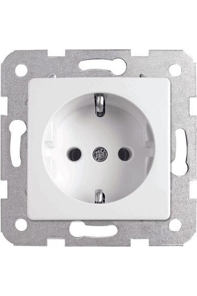 VİKO Karre Series 12 Plug Grounded Socket Set White - Frame Included