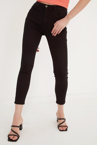 Ramrod Blugi skinny slim fit cu închidere cu nasturi și fermoar negri colorfast (potriviți)