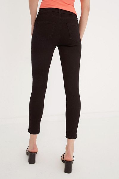 Ramrod Blugi skinny slim fit cu închidere cu nasturi și fermoar negri colorfast (potriviți)