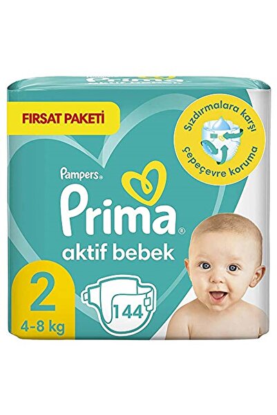 Prima حفاضات أطفال أكتيف بيبي مقاس 2 144 قطعة حزمة الفرصة الشهرية
