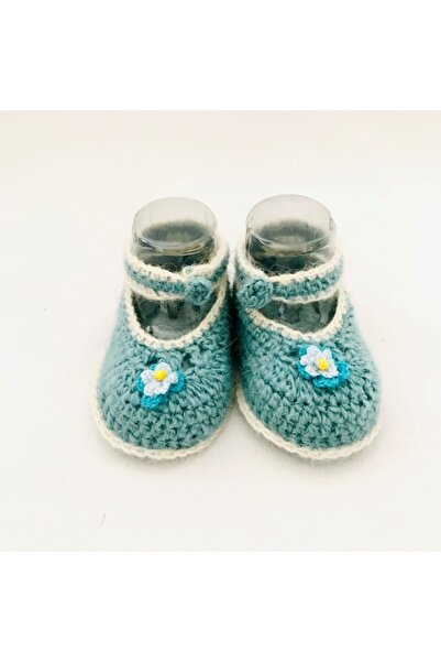 Mutti Design Mavi El Örgüsü Bebek Babet Patik