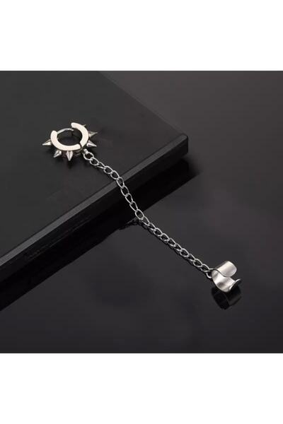 Köstebek Gothic Punk Paslanmaz Çelik Spikelı Wrap Kıkırdak Küpe