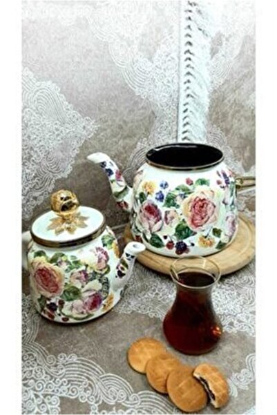 akel home Miss Betty Rose Deluxe Vintage Çaydanlık Emaye