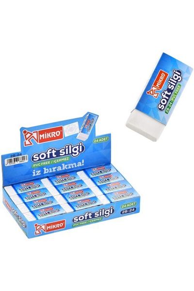 Mikro 2b-24 Soft Eraser 24 Pcs