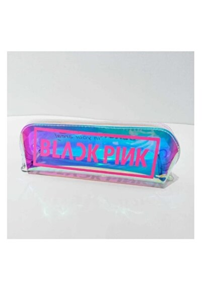 Makko Polo حقيبة مكياج حامل قلم شفاف مطبوع باللون الأسود الوردي