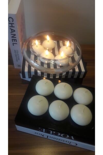 ABETE Iv Candles 24'lü Beyaz Büyük Boy Suda Yüzen Mum