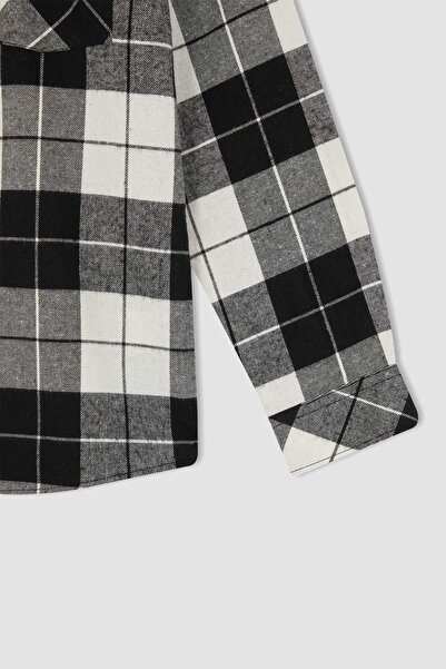 DeFacto Chlapecká kostkovaná flanelová košile s dlouhým rukávem