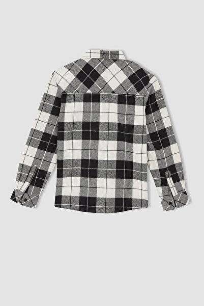 DeFacto Chlapecká kostkovaná flanelová košile s dlouhým rukávem