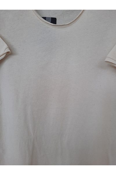COOL TARZ Ανδρικό μπλουζάκι Light Cream Dotted Dirty Collar Casual