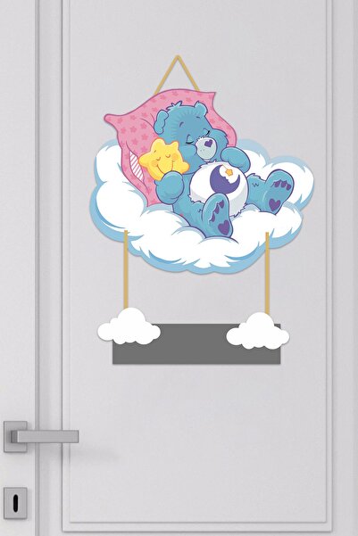Kapbirhediye Bebek Odası Ahşap Kapı Süsü Bulut