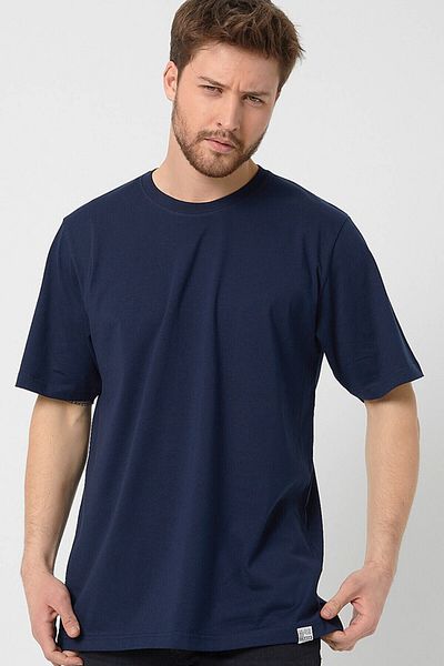 AMAZING CRASH Μπλουζάκι με κοντό μανίκι Navy Blue Basic ανδρικό Crew Neck Regular Fit