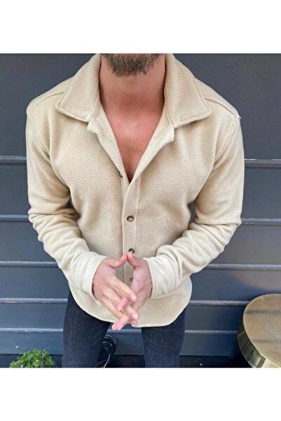 LEYEL Moda Erkek Bej Polar Gömlek