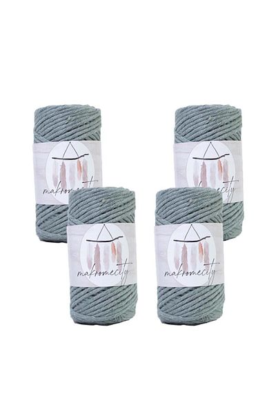 Makromecity Premium Taranan Macrame Σχοινί 3mm Macrame Scanned Hobby Σχοινί 4 τεμαχίων 4 Πράσινο