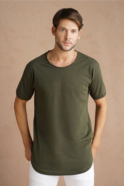 COOL TARZ Ανδρικό σκούρο χακί βρώμικο γιακά casual μπλουζάκι-tcps001r67s