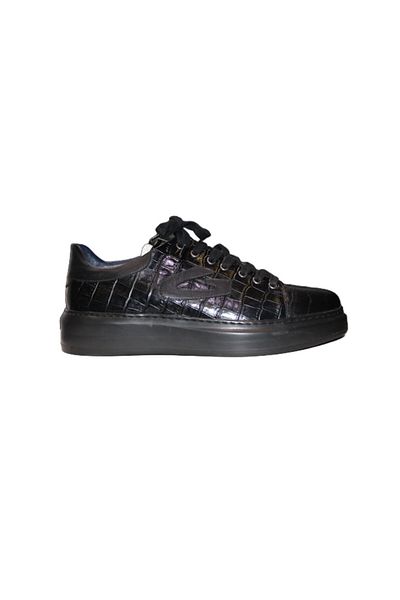 Elite Men's Lace-Up Printed Leather Black