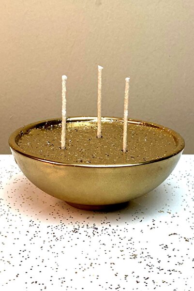 FANTASTİK SANAT ATÖLYESİ Dekoratif Hediyelik Altın Kasede 220 gram Altın Kapl...