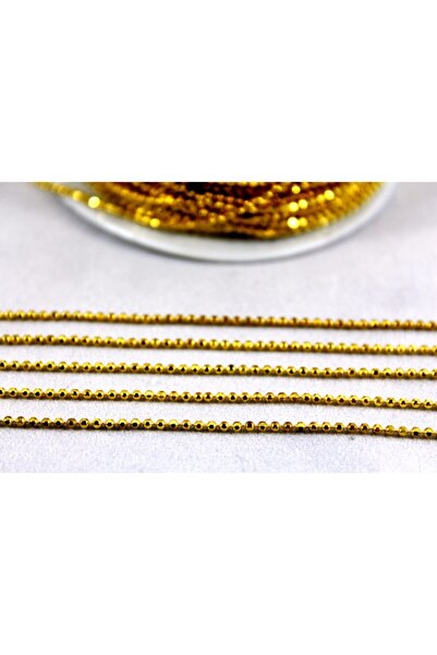 yfhobi 1 Metre - 1.5 Mm Traşlı Top Zincir, Kolye Zinciri, Takı Zinciri, Sarı ...