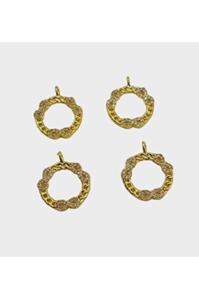 Lade حامل تعليق على شكل خاتم إنفينيتي من الزركون المطلي بالذهب (20 ملم) - 2 قطعة