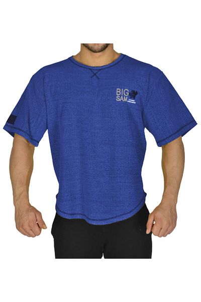 Big Sam Men's Blue Towel Sports T-shirt 3200