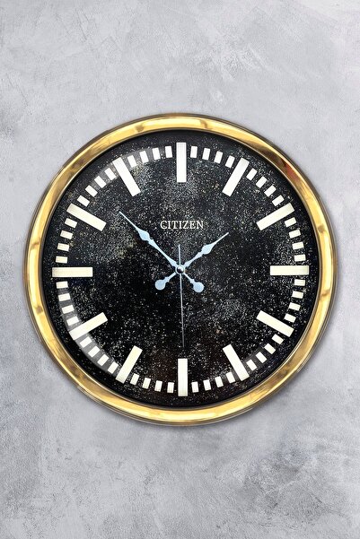 Kasva Concept هدية ساعة حائط سيتيزن معدنية ذهبية مقاس 40 سم