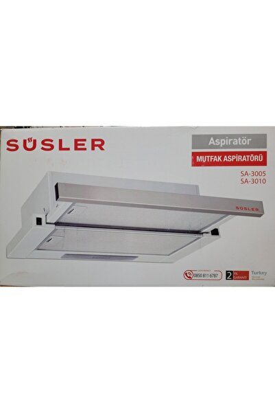 Süsler 3010 Inox Çift Alüminyum Filtreli Çift Motorlu Aspiratör