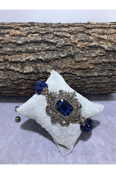 TMD AKSESUAR Sapphire Crystal Colorful Imported Czech Crystal Sapphire Zircon Stone Antique Bracelet