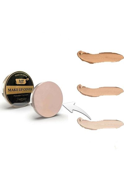 MT 209--make-up-cover-porcelain-foundation-concealer-90ml-foundation-makeuptime + Makeup Brush