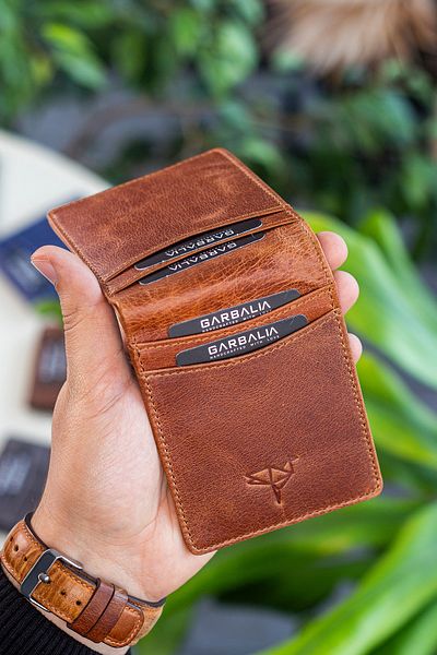 Garbalia Портфейл за карти унисекс от естествена кожа Jasper