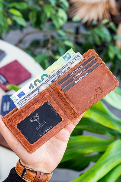 Garbalia Портфейл за карти унисекс от естествена кожа Jasper