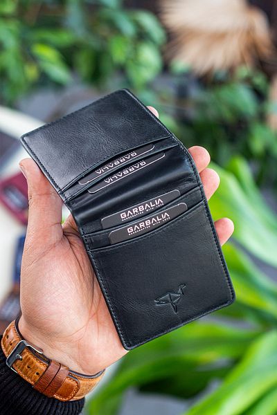 Garbalia Peněženka Jasper z pravé kůže Unisex antracitově černá na karty