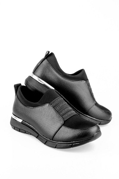 Lal Shoes & Bags Pantofi sport Bram pentru femei cu benzi de cauciuc-negru