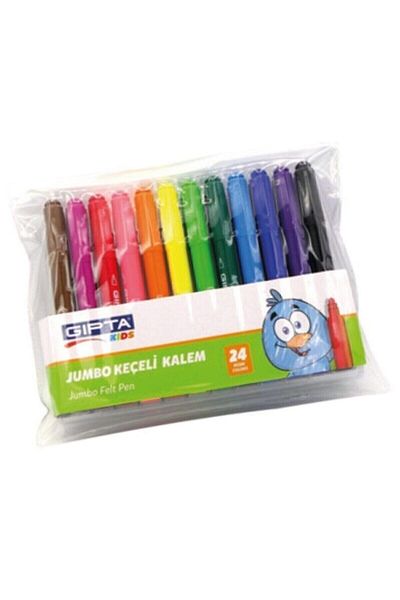 Gıpta Jumbo Felted Paint Pen PVC Zip Bag -24 Colors