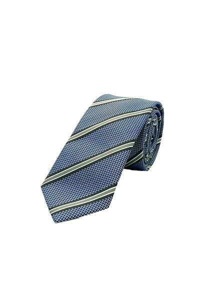 Brianze Gray Striped Tie Handkerchief Set
