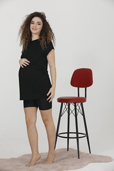 MyBen Women's Short Sleeve Black Color Maternity Basic T-shirt Brgl05