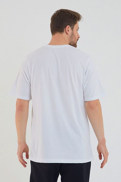 AMAZING CRASH Tricou alb de bază pentru bărbați, cu mânecă scurtă, cu decolteu rotund