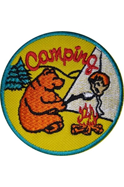 Sim Nakış Cırt Bantlı Kamp Camping Nakış Işleme Arma Patch Peç 8×8 Cm